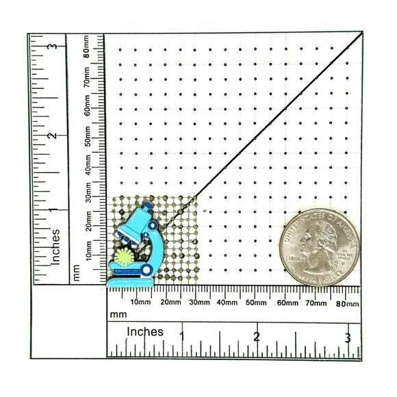 🤩Cute Blue Microscope Enamel Pin - Gift Love Science With Rubber Clutch Brooch - Picture 6 of 6